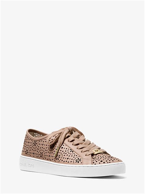 michael kors keaton perforated leather sneaker|Michael Kors keaton logo sneaker.